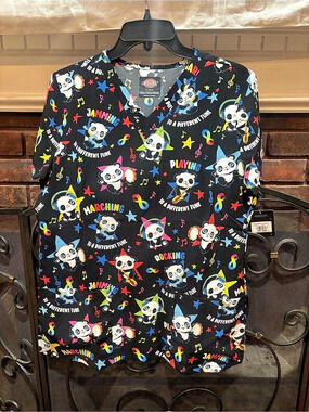 Dickies Modern Classic Cat Music Print Tee Black Small NWT